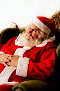 woman in red and white santa costume